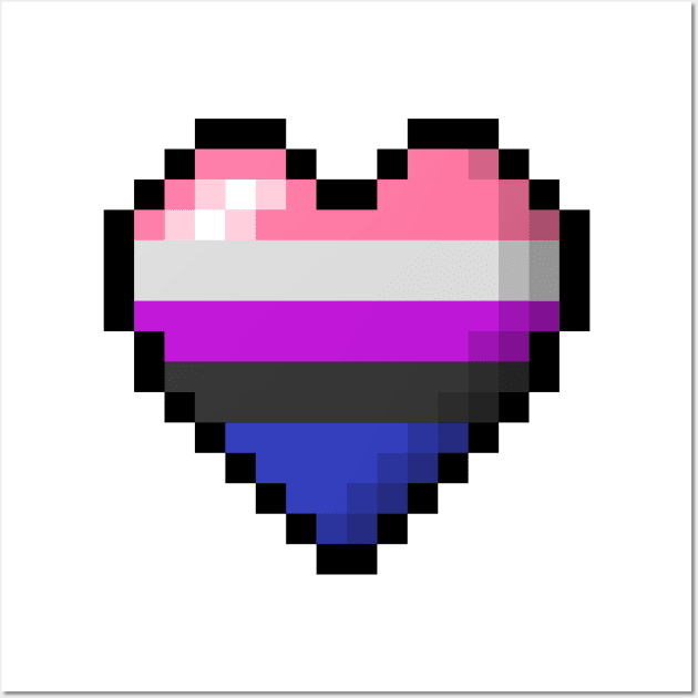 Gender Fluid Pixel Heart Wall Art by LiveLoudGraphics